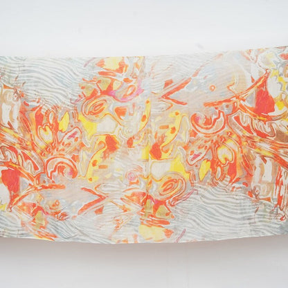 Silk Modal Scarf - Cream/Orange - Luxurious Soft Blend, Lightweight, Stylish Accessory for Any Occasion