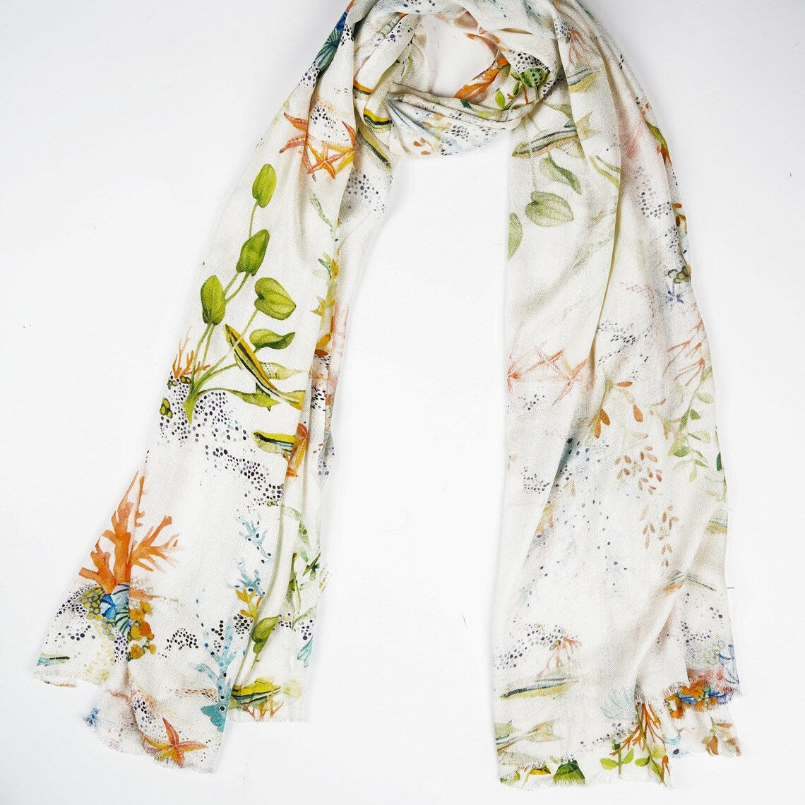 Silk Modal Scarf - White - Eco-Friendly Luxury Blend, Soft & Versatile Fashion Accessory