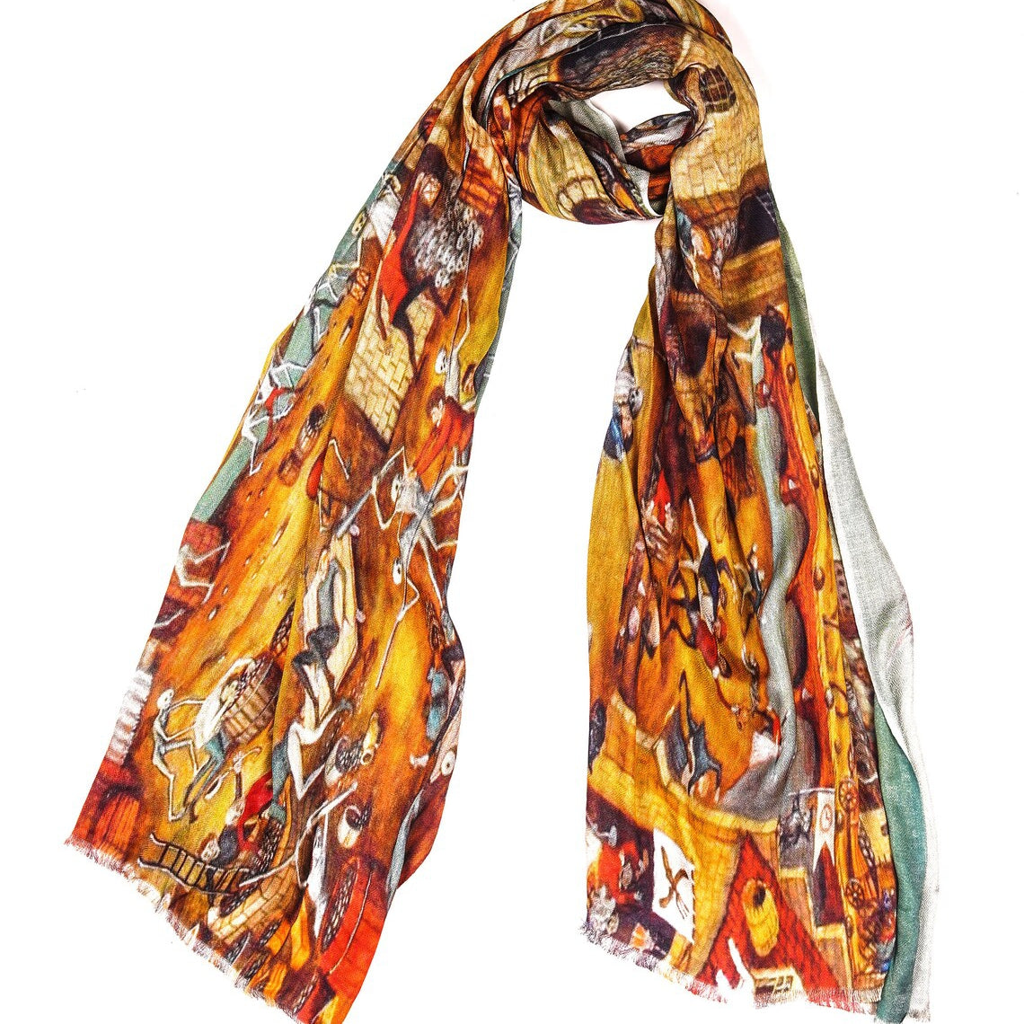 Silk Modal Scarf - Mustard - Eco-Friendly, Soft & Luxurious Fashion Accessory