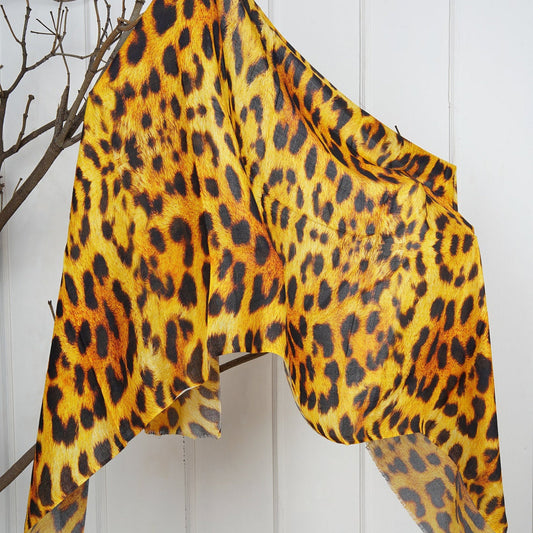 Yellow/Black Silk Modal Scarf - Eco-Friendly, Soft & Durable Luxury Neck and Head Wrap