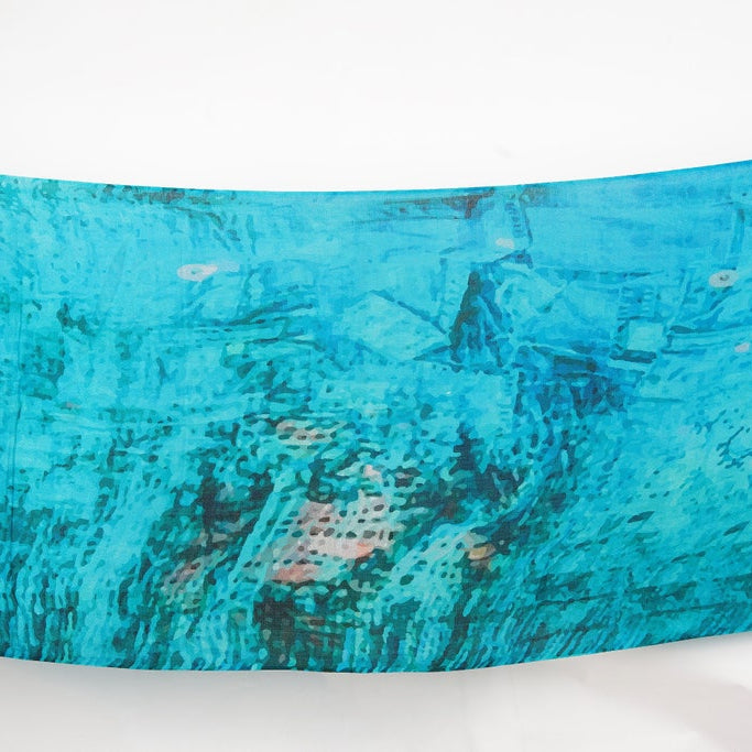 Silk Modal Scarf - Blue, 90% Modal & 10% Silk, Eco-Friendly, Soft & Lightweight Head & Neck Wrap