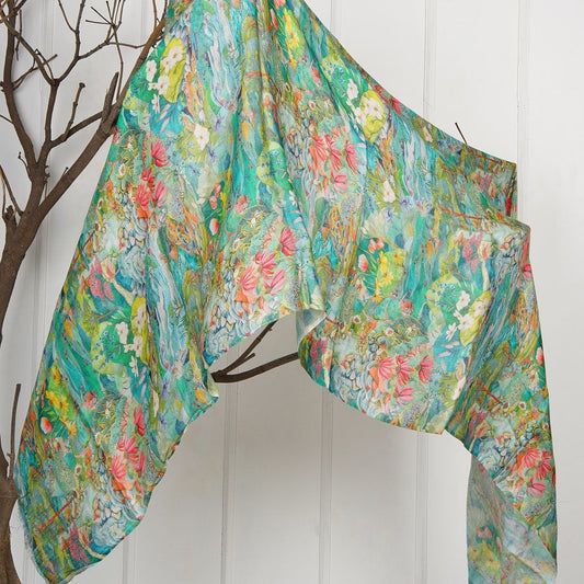 Silk Modal Scarf - Mint Green | Soft and Breathable Head or Neck Wrap, Eco-Friendly, Luxury Fabric