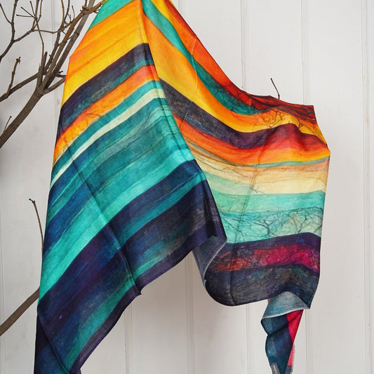 Silk Modal Scarf - Rainbow | Luxurious, Soft, Eco-Friendly Head & Neck Wrap