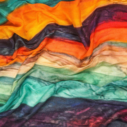 Silk Modal Scarf - Rainbow | Luxurious, Soft, Eco-Friendly Head & Neck Wrap