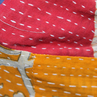 Playful Patchwork Reversible 100% Cotton Scarf - Handmade Kantha Design - 45x180cm - Unique Two-Sided Look - Free Shipping in Australia