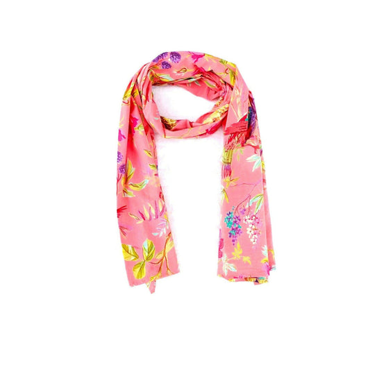 Gardenia Glamour Bird of Paradise 100% Cotton Scarf - Multi-Coloured Neck Wrap - 160x40cm Lightweight & Stylish - Made in Australia